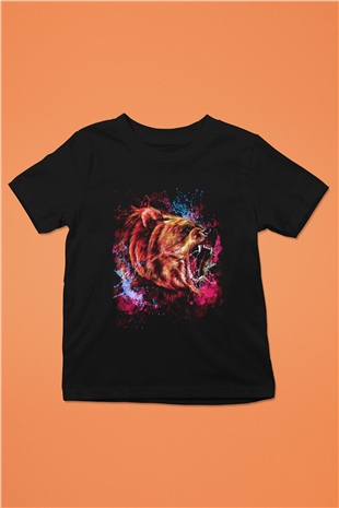 Ayı Siyah Unisex Çocuk Tişört