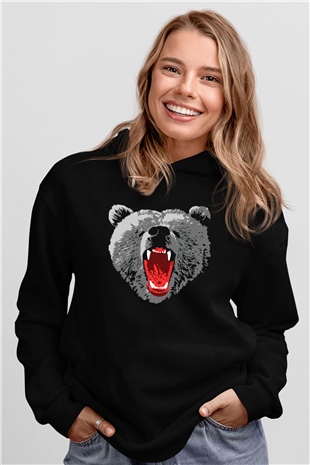 Ayı Siyah Unisex Hoodie