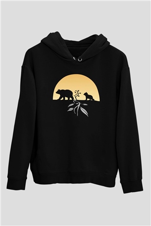 Ayı Siyah Unisex Hoodie