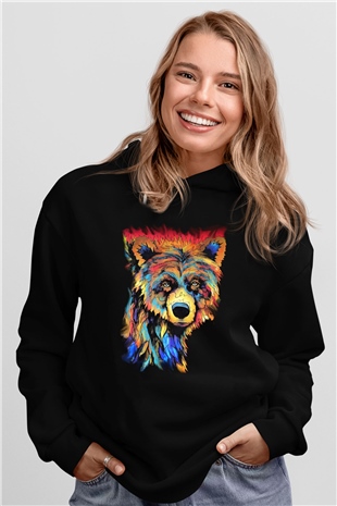 Ayı Siyah Unisex Hoodie