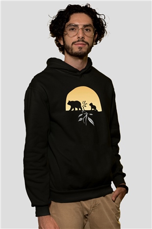 Ayı Siyah Unisex Hoodie