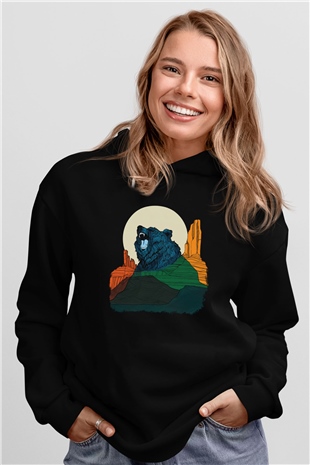 Ayı Siyah Unisex Hoodie