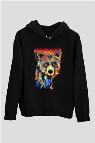 Ayı Siyah Unisex Hoodie