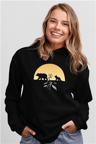 Ayı Siyah Unisex Hoodie