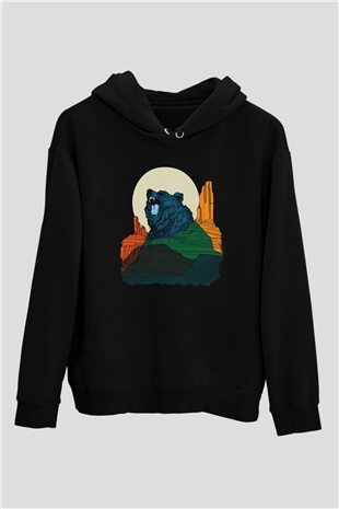 Ayı Siyah Unisex Hoodie