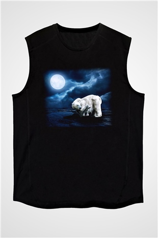 Ayı Siyah Unisex Kolsuz Tişört