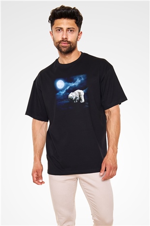 Ayı Siyah Unisex Oversize Tişört T-Shirt