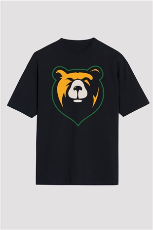 Ayı Siyah Unisex Oversize Tişört T-Shirt