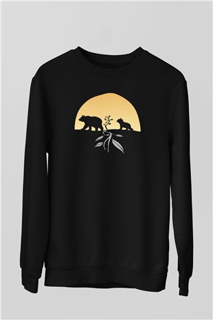 Ayı Siyah Unisex Sweatshirt