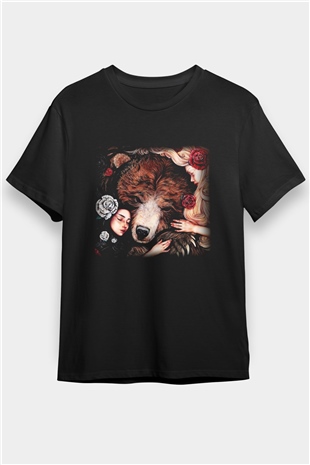 Ayı Siyah Unisex Tişört T-Shirt - TişörtFabrikası