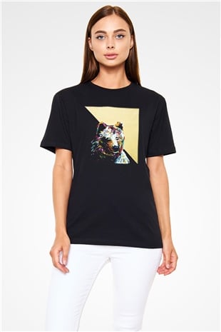 Ayı Siyah Unisex Tişört T-Shirt - TişörtFabrikası