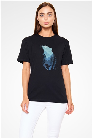 Ayı Siyah Unisex Tişört T-Shirt - TişörtFabrikası