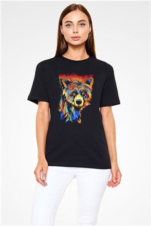 Ayı Siyah Unisex Tişört T-Shirt - TişörtFabrikası