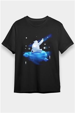 Ayı Siyah Unisex Tişört T-Shirt - TişörtFabrikası
