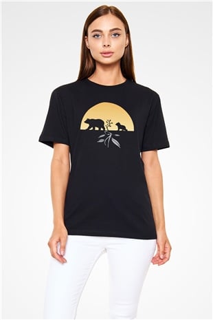 Ayı Siyah Unisex Tişört T-Shirt - TişörtFabrikası