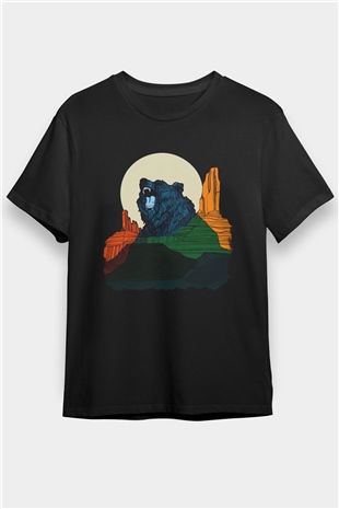 Ayı Siyah Unisex Tişört T-Shirt - TişörtFabrikası