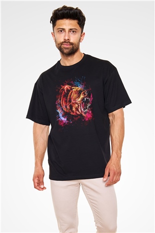 Ayı Siyah Oversize Tişört Oversize T-shirt - TişörtFabrikası