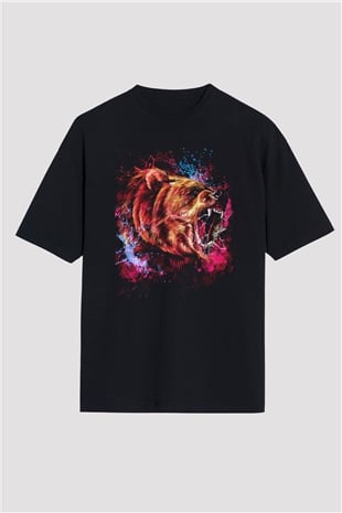 Ayı Siyah Oversize Tişört Oversize T-shirt - TişörtFabrikası