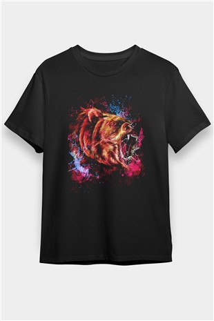 Ayı Siyah Unisex Tişört T-Shirt - TişörtFabrikası