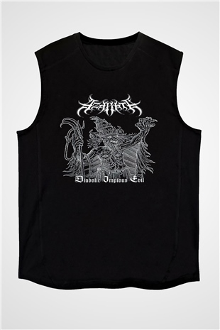Azarath Baskılı Unisex Siyah Kolsuz Tişört - Tshirt