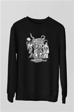 Azarath Baskılı Unisex Siyah Sweatshirt