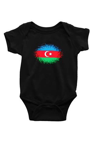 Azerbaycan Baskılı Siyah Bebek Body - Zıbın