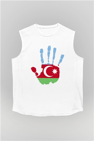 Azerbaycan Beyaz Unisex Kolsuz Tişört
