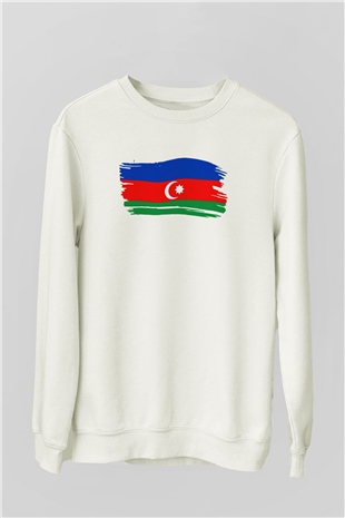 Azerbaycan Beyaz Unisex Sweatshirt
