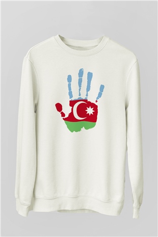 Azerbaycan Beyaz Unisex Sweatshirt