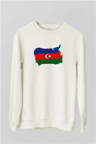 Azerbaycan Beyaz Unisex Sweatshirt