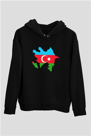 Azerbaycan Siyah Unisex Hoodie
