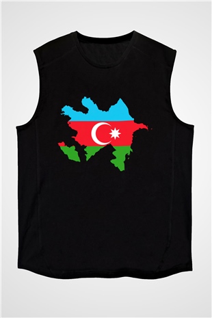 Azerbaycan Siyah Unisex Kolsuz Tişört
