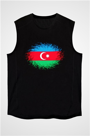 Azerbaycan Siyah Unisex Kolsuz Tişört