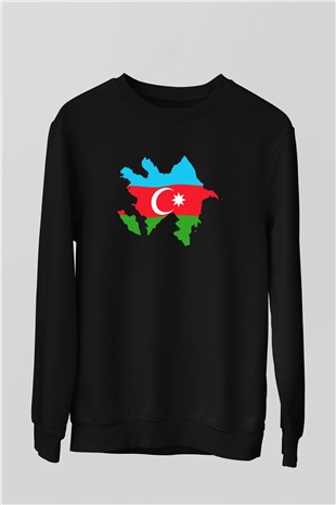 Azerbaycan Siyah Unisex Sweatshirt