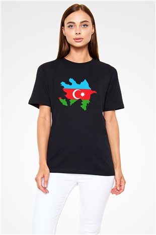 Azerbaycan Siyah Unisex Tişört T-Shirt - TişörtFabrikası