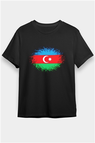Azerbaycan Siyah Unisex Tişört T-Shirt - TişörtFabrikası