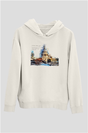 Aziz Paul Katedrali Beyaz Unisex Hoodie