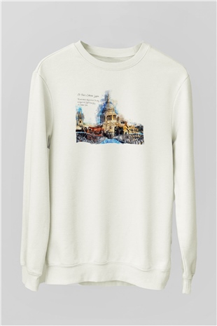 Aziz Paul Katedrali Beyaz Unisex Sweatshirt