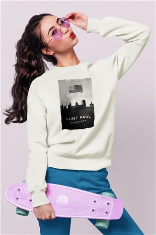 Aziz Paul Katedrali Beyaz Unisex Sweatshirt