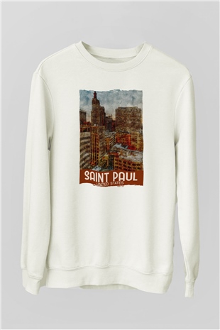 Aziz Paul Katedrali Beyaz Unisex Sweatshirt