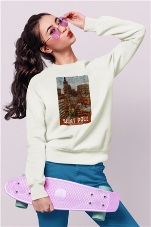 Aziz Paul Katedrali Beyaz Unisex Sweatshirt