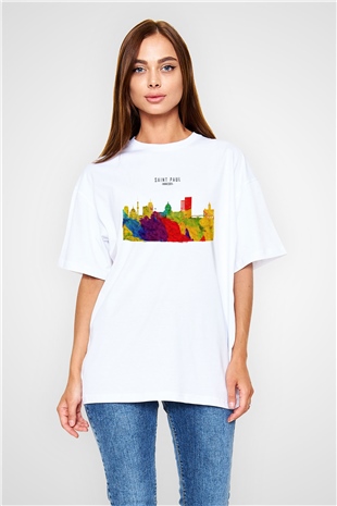 Aziz Paul Katedrali Beyaz Oversize Tişört Oversize T-shirt - TişörtFabrikası
