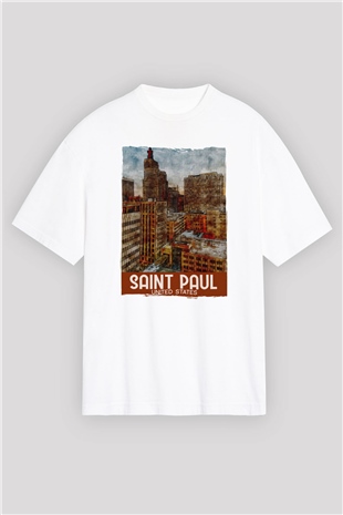 Aziz Paul Katedrali Beyaz Oversize Tişört Oversize T-shirt - TişörtFabrikası