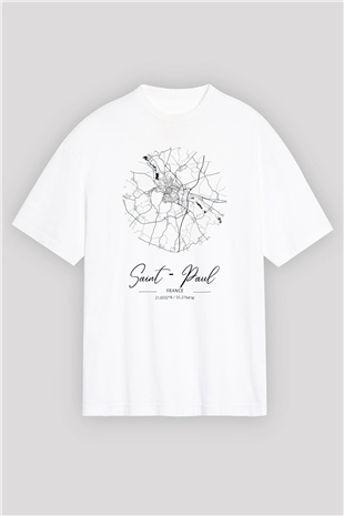 Aziz Paul Katedrali Beyaz Oversize Tişört Oversize T-shirt - TişörtFabrikası