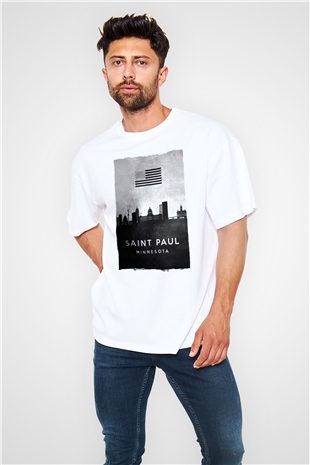 Aziz Paul Katedrali Beyaz Oversize Tişört Oversize T-shirt - TişörtFabrikası