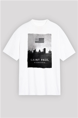 Aziz Paul Katedrali Beyaz Oversize Tişört Oversize T-shirt - TişörtFabrikası