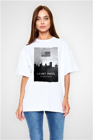 Aziz Paul Katedrali Beyaz Oversize Tişört Oversize T-shirt - TişörtFabrikası