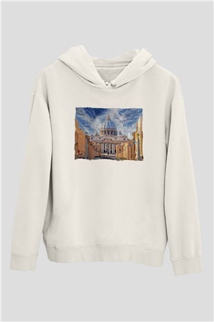 Aziz Petrus Bazilikası Beyaz Unisex Hoodie