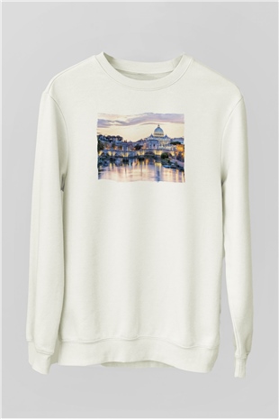Aziz Petrus Bazilikası Beyaz Unisex Sweatshirt