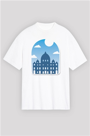 Aziz Petrus Bazilikası Beyaz Oversize Tişört Oversize T-shirt - TişörtFabrikası
